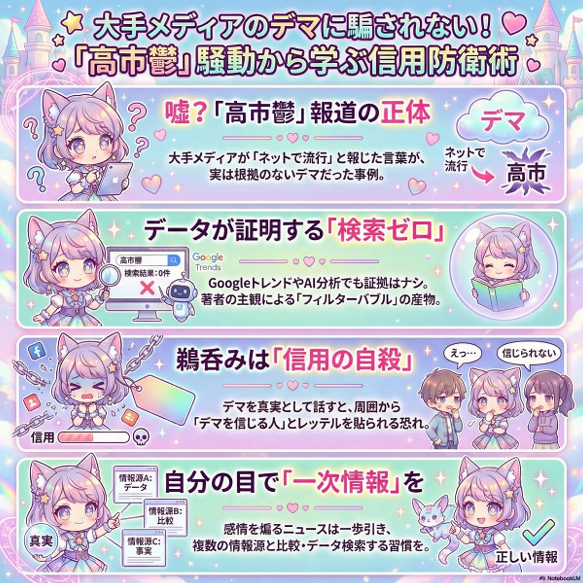 高市鬱のデマに驚き!大手メディアの誤情報から信用を守る3つの術