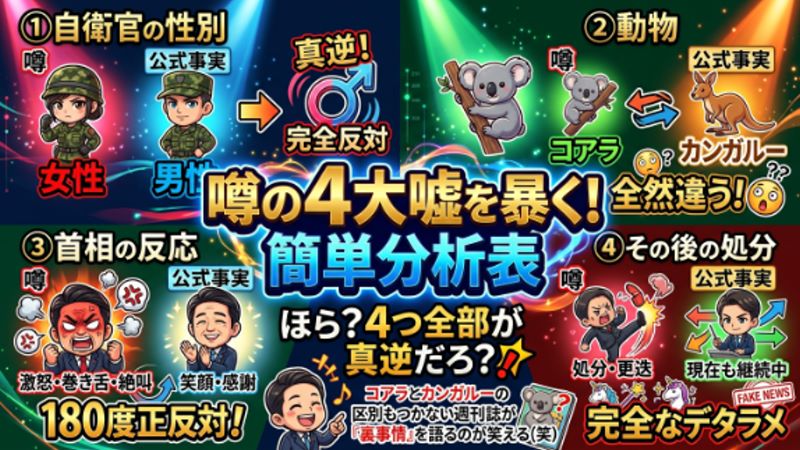 デマの4大ウソを表で一発整理