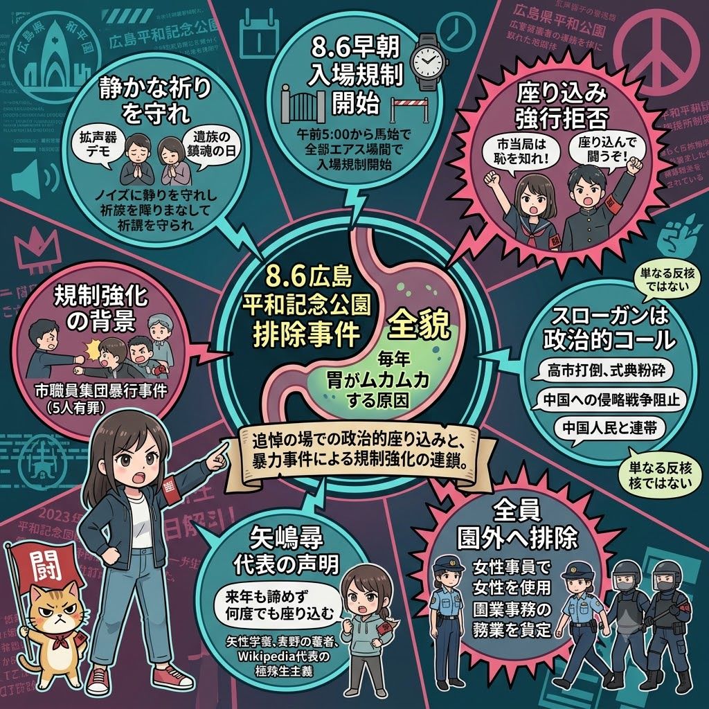 2026年8月6日 広島平和記念公園で全学連が排除された経緯