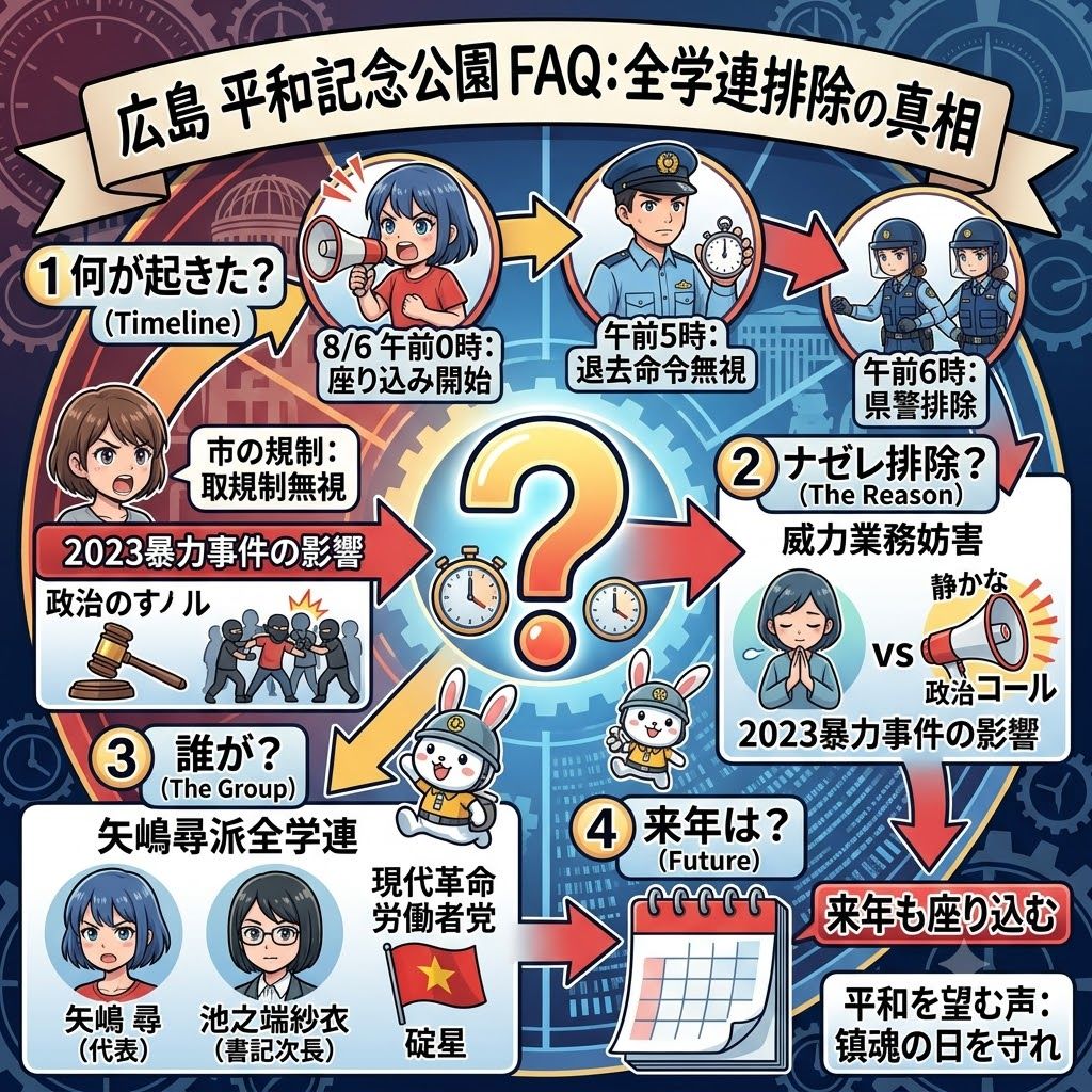【広島 平和記念公園 全学連 排除】のよくある質問（FAQ）