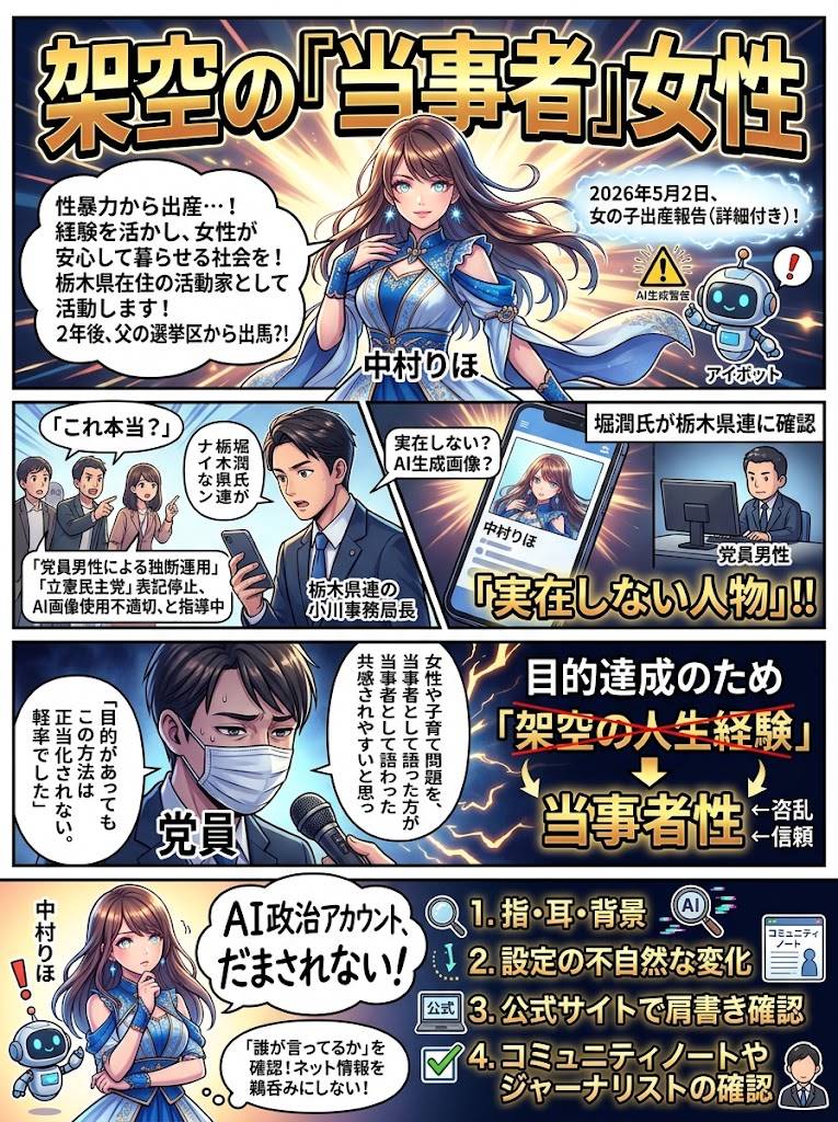 中村りほ＠立憲民主党のAI架空アカウント事件