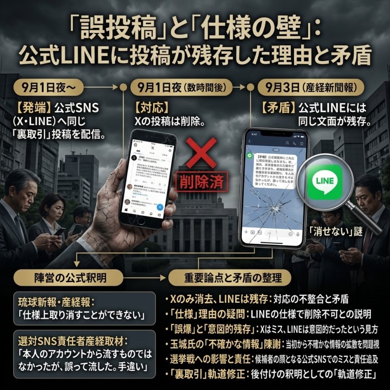 公式LINEにも同じ文面が残っていた理由とスタッフ説明