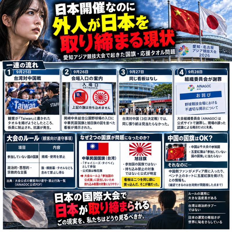 日本開催なのに外人が日本を取り締まる現状
