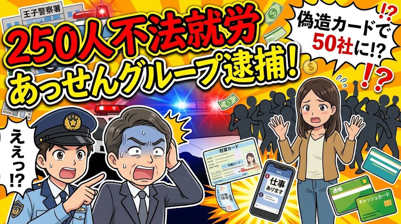 王子警察お見事！250人のベトナム人に不法就労をあっせんしたグループが逮捕