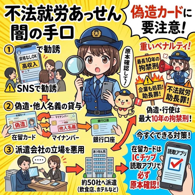 在留カード偽造と組織的なあっせんの手口