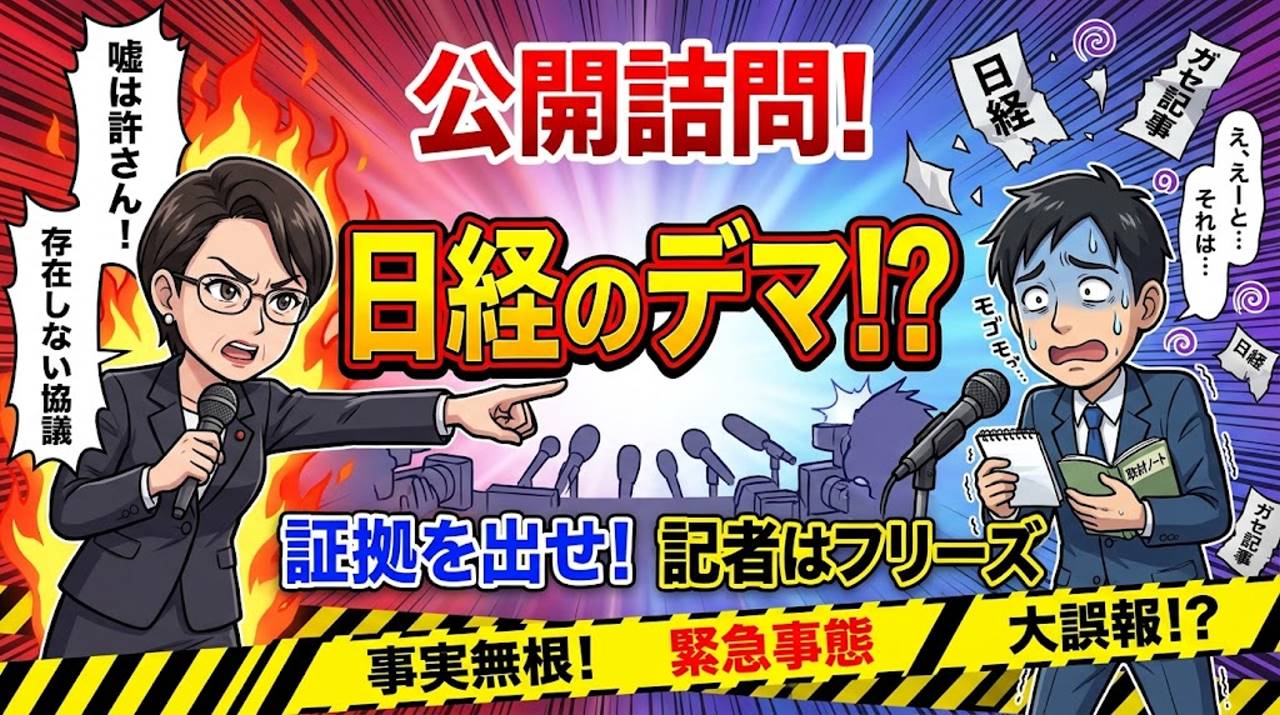 日経のデマ記事に片山さつき大臣が公開詰問で記者は・・・