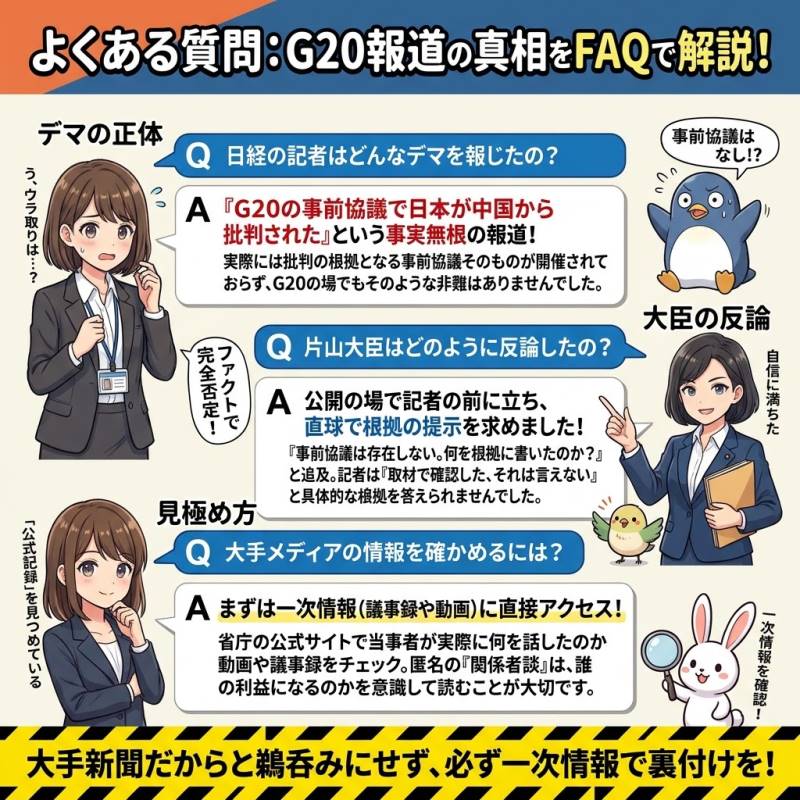 【G20報道・日経誤報問題】のよくある質問（FAQ）